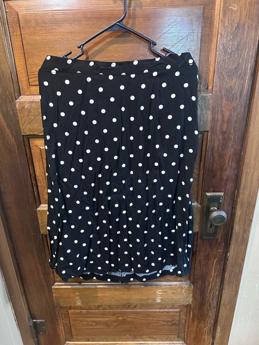 Old Navy Black and White Polka Dot Midi Skirt